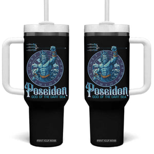 Ancient Greek Mythology Poseidon Dartist Tumbler With Handle God Of The Dart Sea Trident TS12 One Size: 40 oz Black Print Your Wear