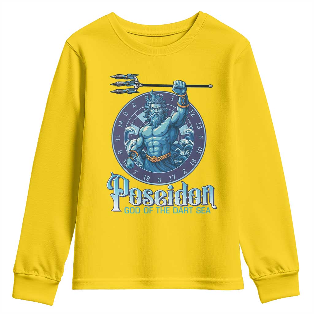 Ancient Greek Mythology Poseidon Dartist Youth Sweatshirt God Of The Dart Sea Trident TS12 Daisy Print Your Wear
