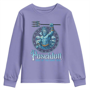 Ancient Greek Mythology Poseidon Dartist Youth Sweatshirt God Of The Dart Sea Trident TS12 Violet Print Your Wear