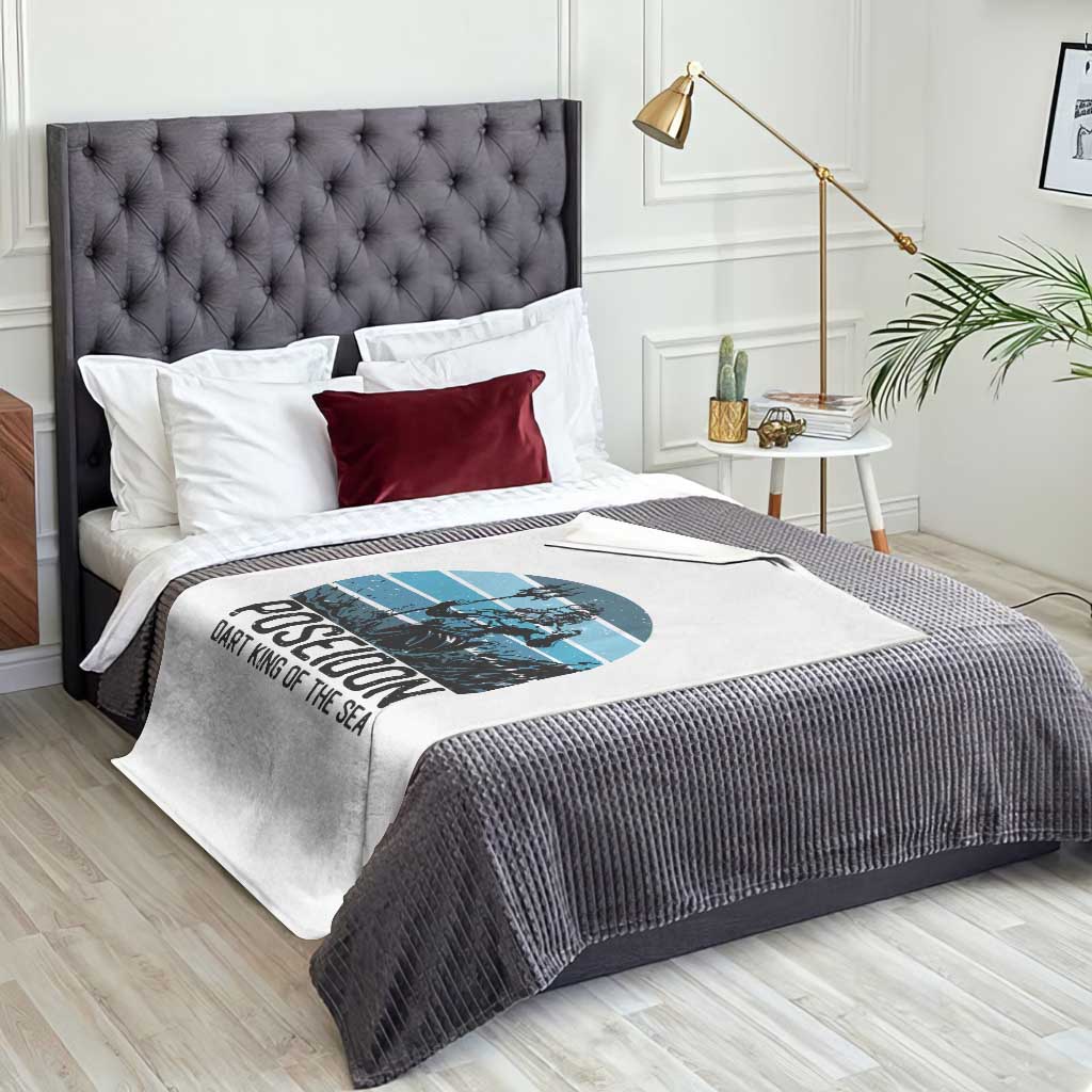 Ancient Greek Mythology Poseidon Dartist Throw Blanket Dart King Of The Sea Trident TS12 Print Your Wear