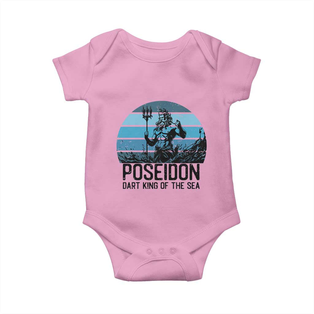 Ancient Greek Mythology Poseidon Dartist Baby Onesie Dart King Of The Sea Trident TS12 Light Pink Print Your Wear