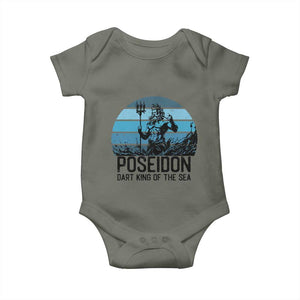 Ancient Greek Mythology Poseidon Dartist Baby Onesie Dart King Of The Sea Trident TS12 Military Green Print Your Wear