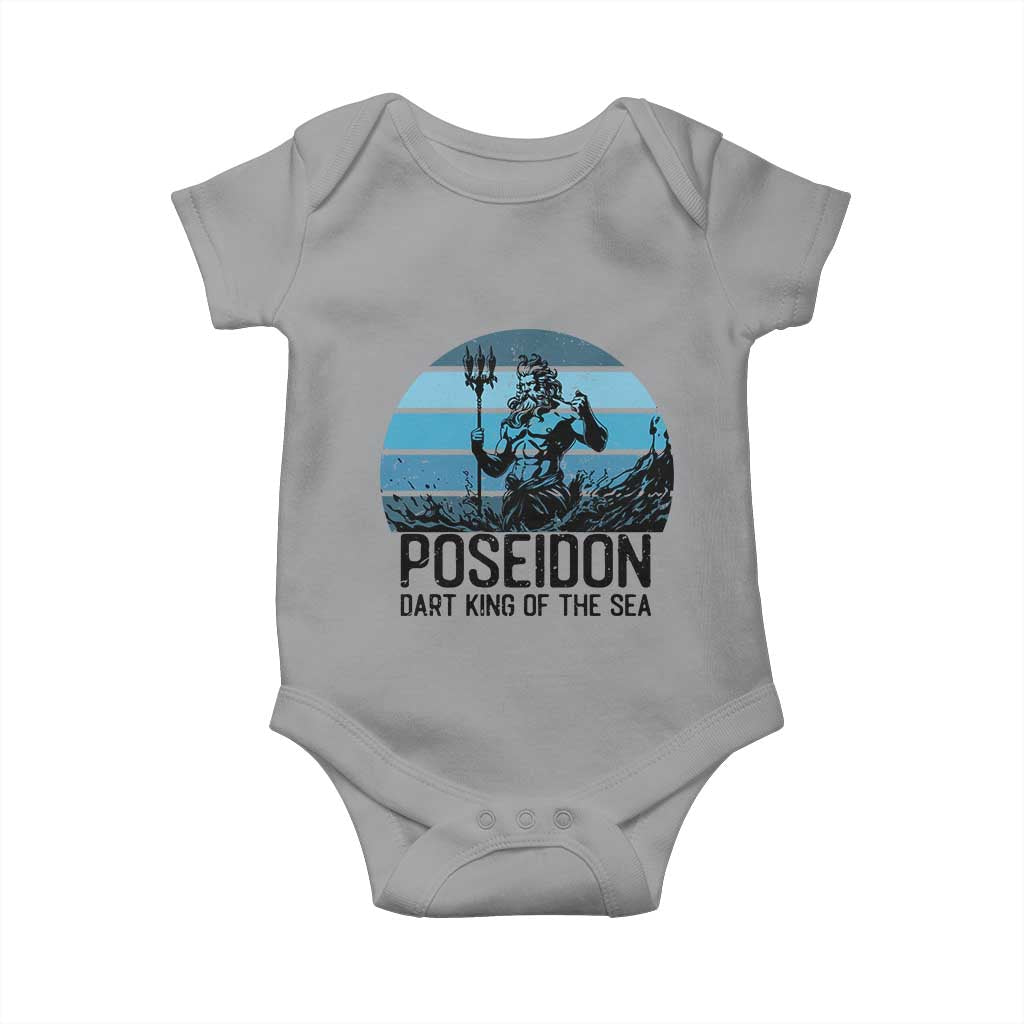 Ancient Greek Mythology Poseidon Dartist Baby Onesie Dart King Of The Sea Trident TS12 Sport Gray Print Your Wear