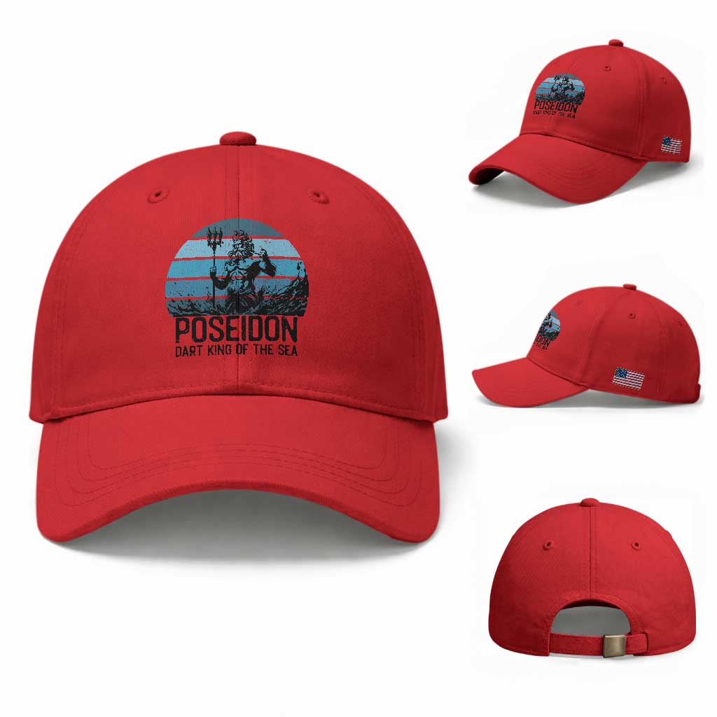 Ancient Greek Mythology Poseidon Dartist Baseball Cap Dart King Of The Sea Trident TS12 Baseball Cap Universal Fit Red Print Your Wear