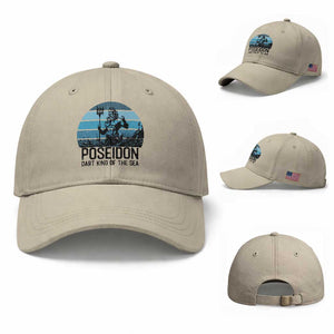 Ancient Greek Mythology Poseidon Dartist Baseball Cap Dart King Of The Sea Trident TS12 Baseball Cap Universal Fit Beige Print Your Wear