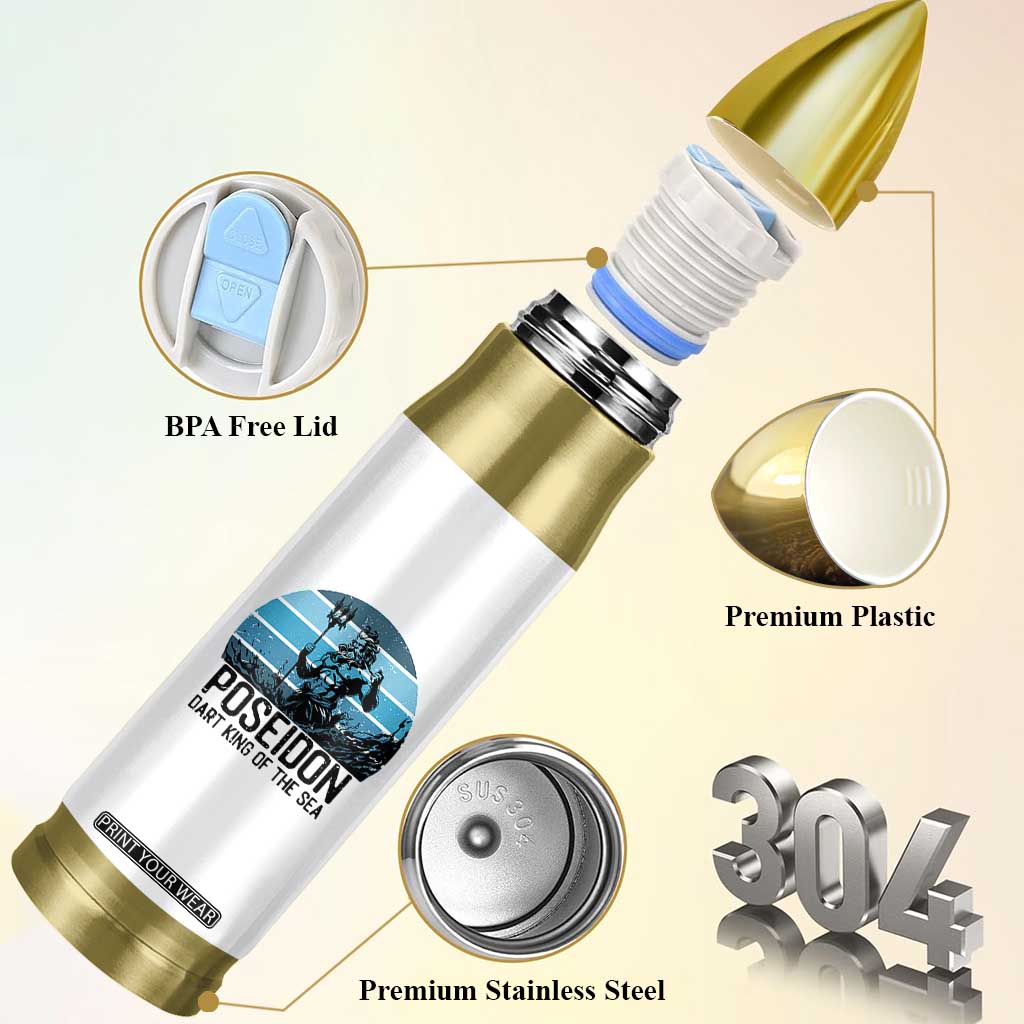 Ancient Greek Mythology Poseidon Dartist Bullet Tumbler Dart King Of The Sea Trident TS12 Print Your Wear