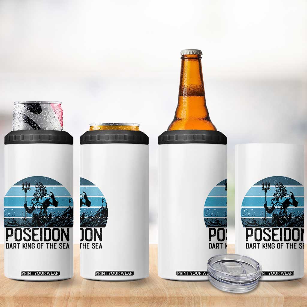 Ancient Greek Mythology Poseidon Dartist 4 in 1 Can Cooler Tumbler Dart King Of The Sea Trident TS12 Print Your Wear