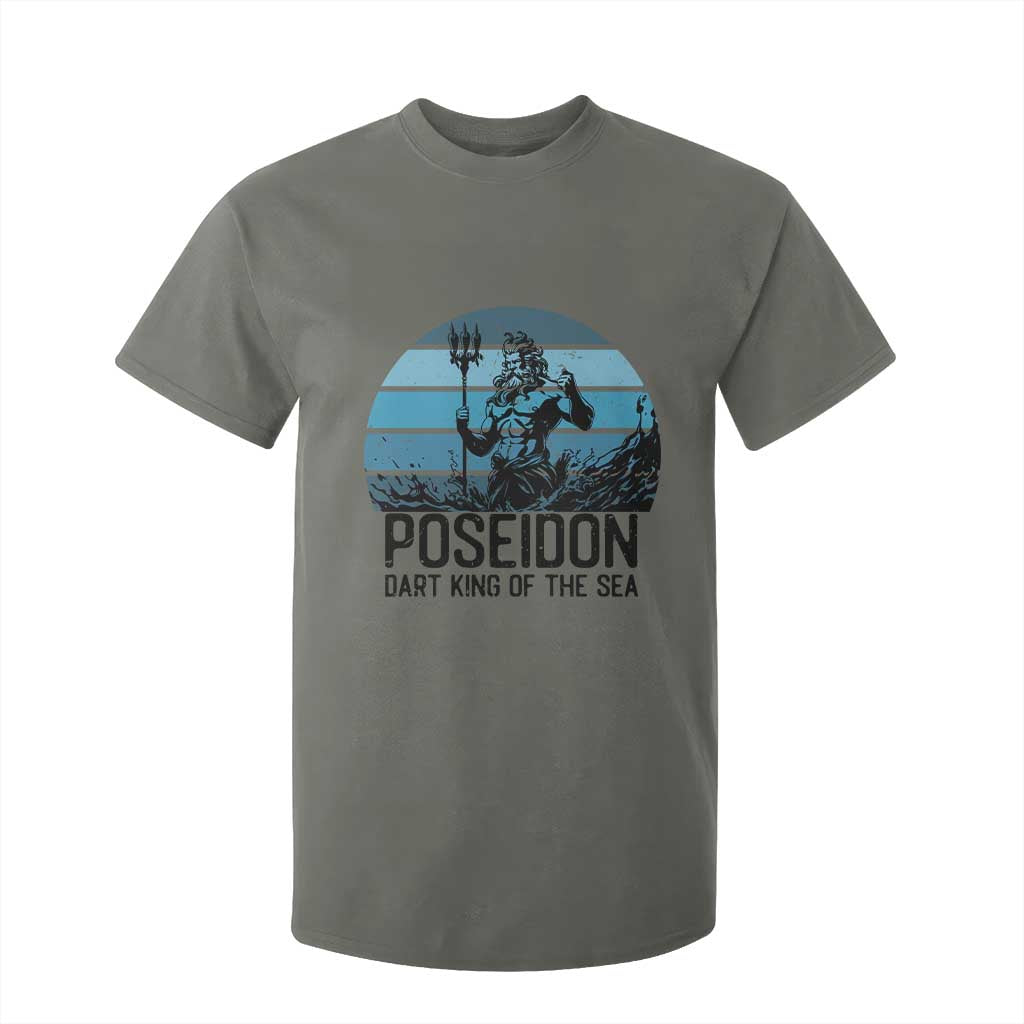 Ancient Greek Mythology Poseidon Dartist T Shirt For Kid Dart King Of The Sea Trident TS12 Military Green Print Your Wear