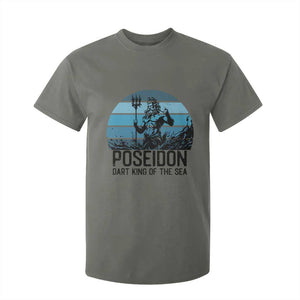 Ancient Greek Mythology Poseidon Dartist T Shirt For Kid Dart King Of The Sea Trident TS12 Military Green Print Your Wear