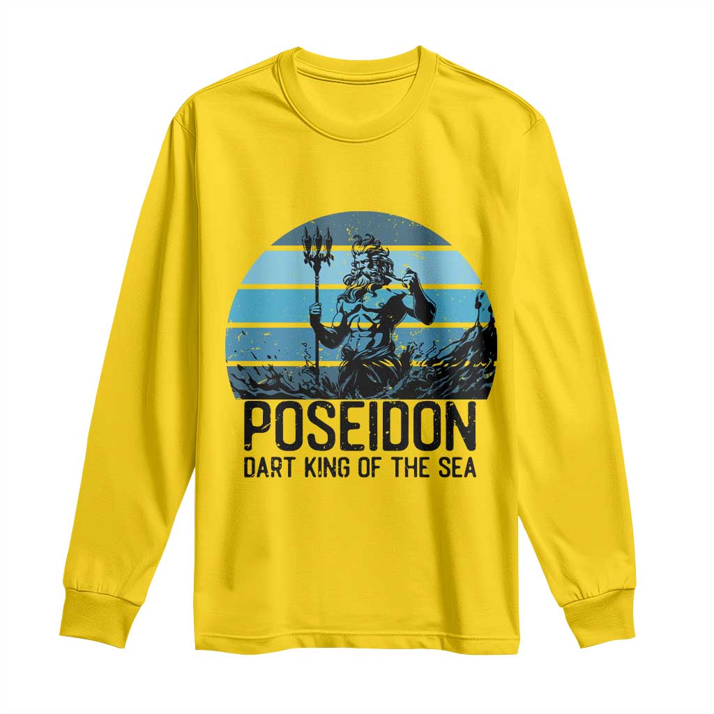 Ancient Greek Mythology Poseidon Dartist Long Sleeve Shirt Dart King Of The Sea Trident TS12 Daisy Print Your Wear