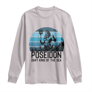 Ancient Greek Mythology Poseidon Dartist Long Sleeve Shirt Dart King Of The Sea Trident TS12 Ice Gray Print Your Wear