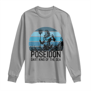 Ancient Greek Mythology Poseidon Dartist Long Sleeve Shirt Dart King Of The Sea Trident TS12 Sport Gray Print Your Wear