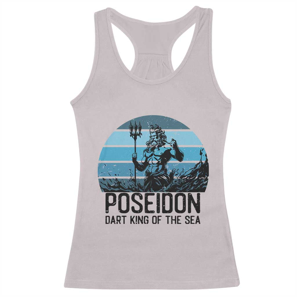 Ancient Greek Mythology Poseidon Dartist Racerback Tank Top Dart King Of The Sea Trident TS12 Ice Gray Print Your Wear