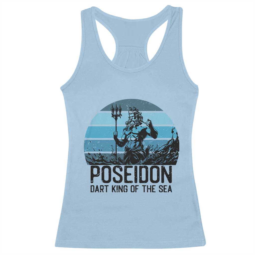 Ancient Greek Mythology Poseidon Dartist Racerback Tank Top Dart King Of The Sea Trident TS12 Light Blue Print Your Wear