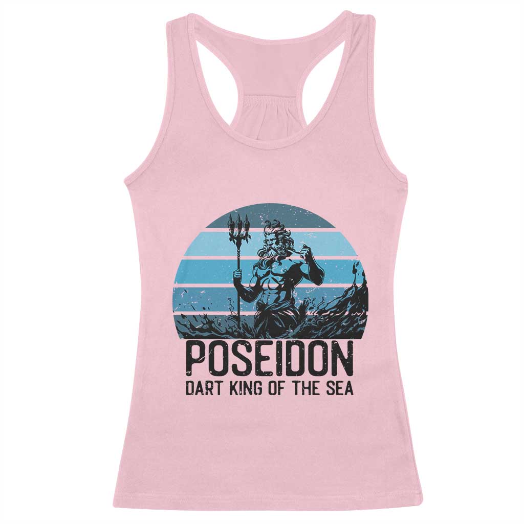 Ancient Greek Mythology Poseidon Dartist Racerback Tank Top Dart King Of The Sea Trident TS12 Light Pink Print Your Wear