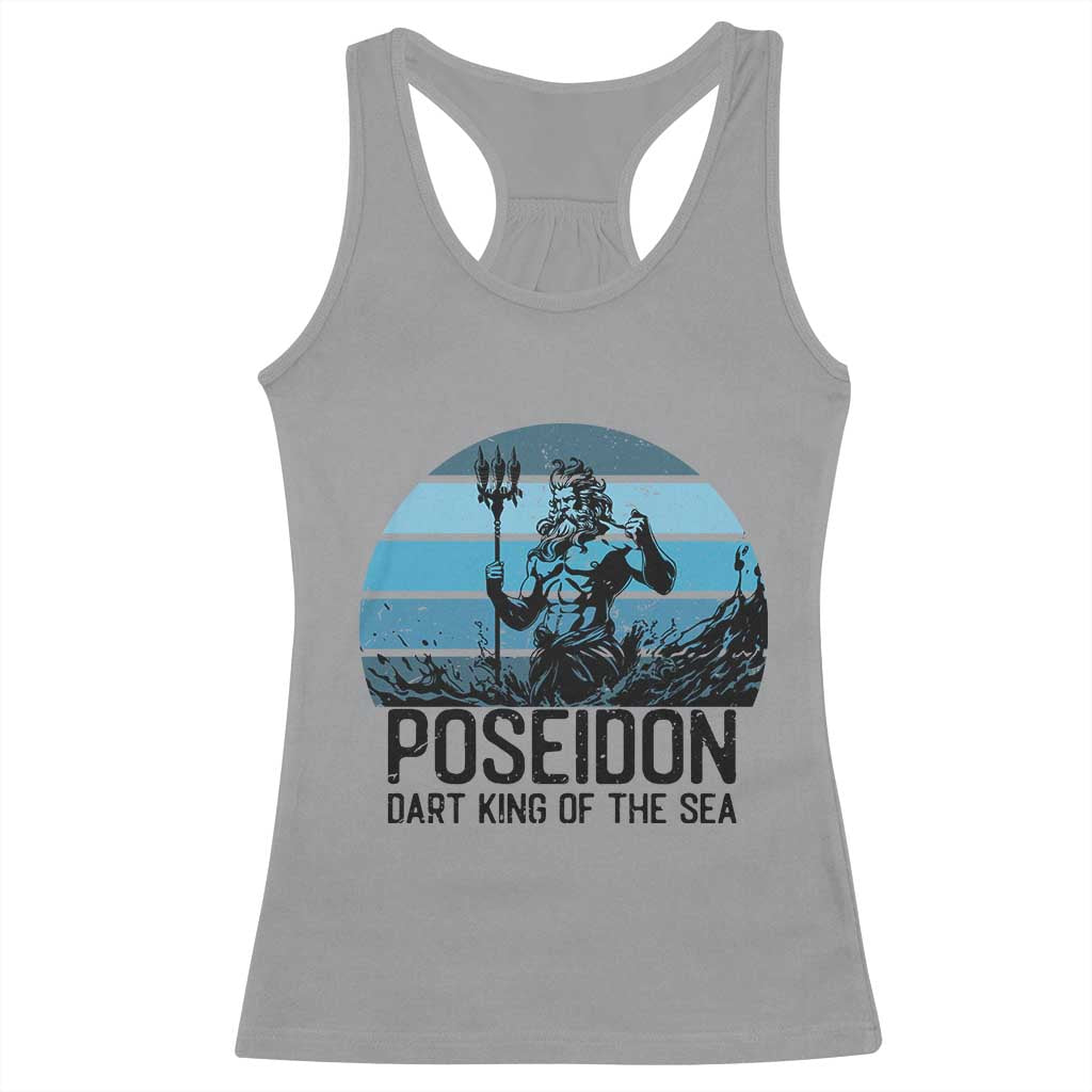 Ancient Greek Mythology Poseidon Dartist Racerback Tank Top Dart King Of The Sea Trident TS12 Sport Gray Print Your Wear