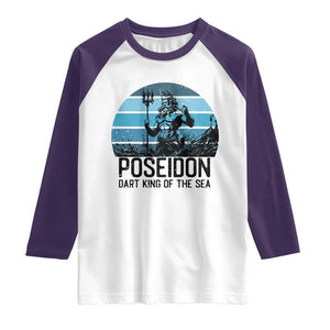 Ancient Greek Mythology Poseidon Dartist Raglan Shirt Dart King Of The Sea Trident TS12 White Purple Print Your Wear