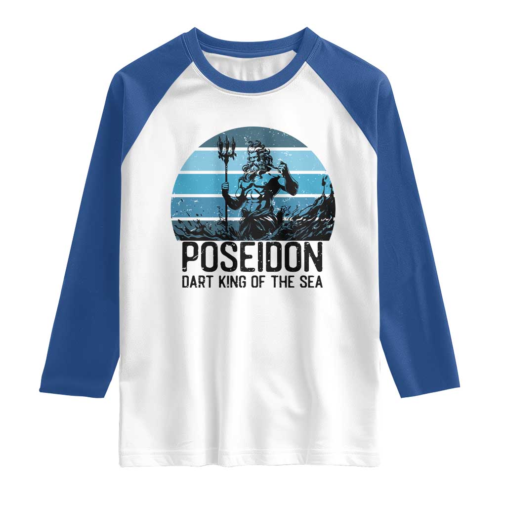 Ancient Greek Mythology Poseidon Dartist Raglan Shirt Dart King Of The Sea Trident TS12 White Royal Print Your Wear