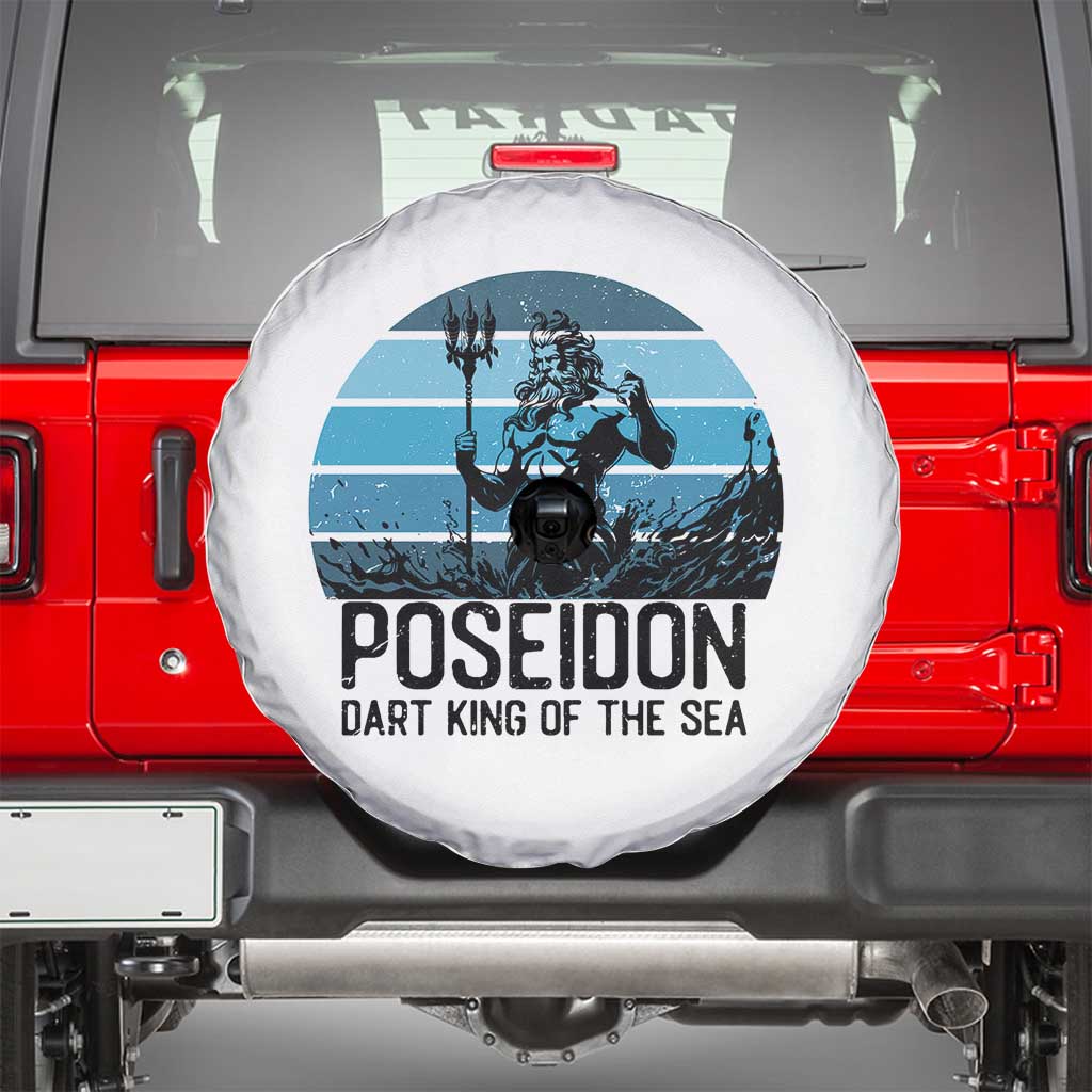 Ancient Greek Mythology Poseidon Dartist Spare Tire Cover Dart King Of The Sea Trident TS12 White Print Your Wear
