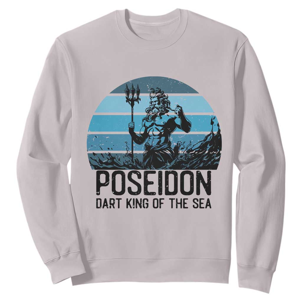 Ancient Greek Mythology Poseidon Dartist Sweatshirt Dart King Of The Sea Trident TS12 Ice Gray Print Your Wear