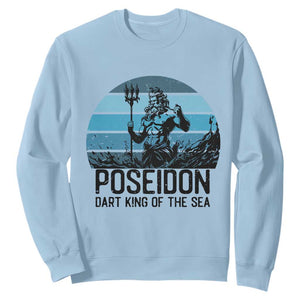 Ancient Greek Mythology Poseidon Dartist Sweatshirt Dart King Of The Sea Trident TS12 Light Blue Print Your Wear