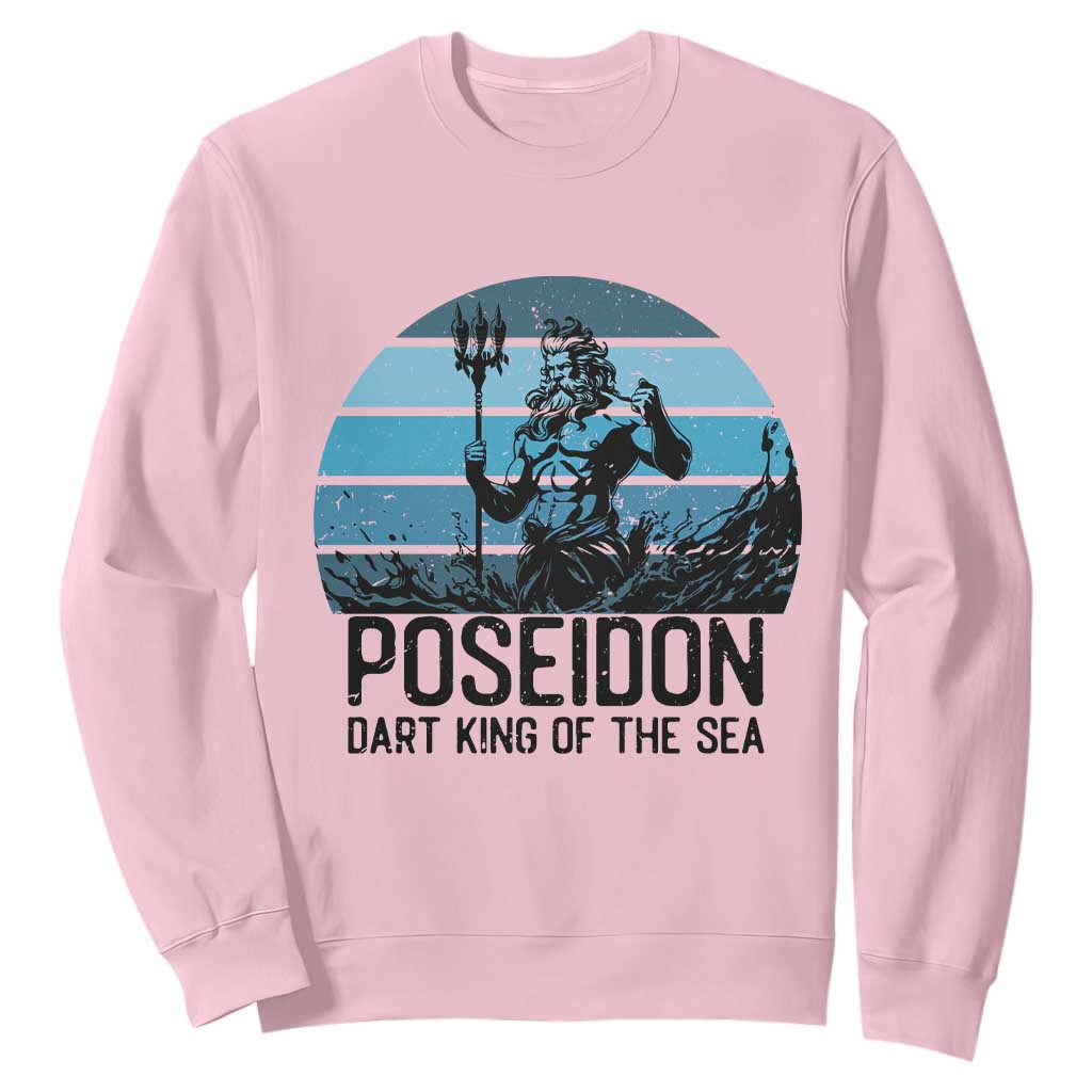 Ancient Greek Mythology Poseidon Dartist Sweatshirt Dart King Of The Sea Trident TS12 Light Pink Print Your Wear