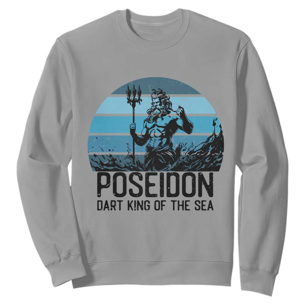 Ancient Greek Mythology Poseidon Dartist Sweatshirt Dart King Of The Sea Trident TS12 Sport Gray Print Your Wear