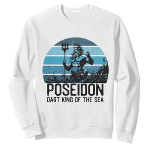 Ancient Greek Mythology Poseidon Dartist Sweatshirt Dart King Of The Sea Trident TS12 White Print Your Wear