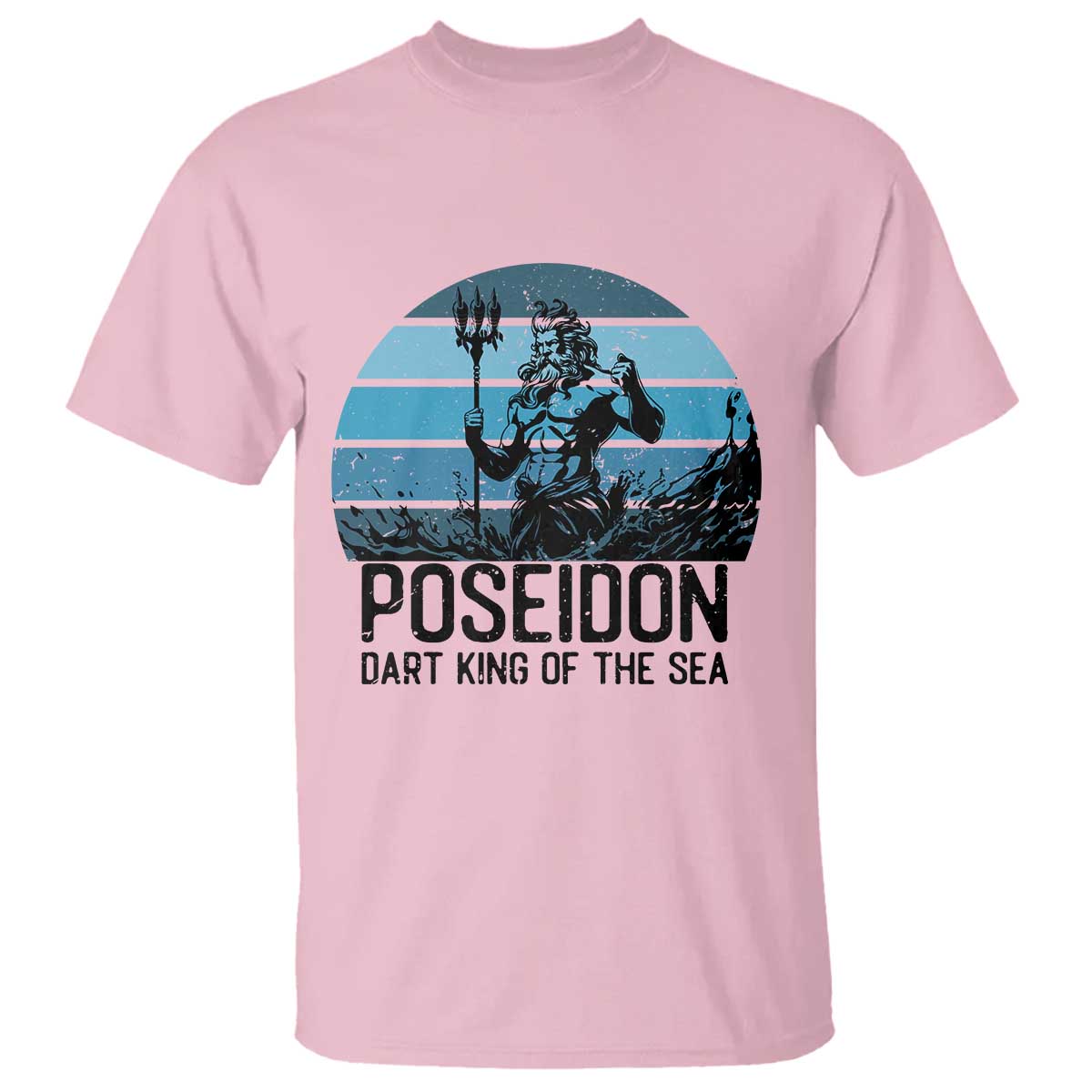 Ancient Greek Mythology Poseidon Dartist T Shirt Dart King Of The Sea Trident TS12 Light Pink Print Your Wear