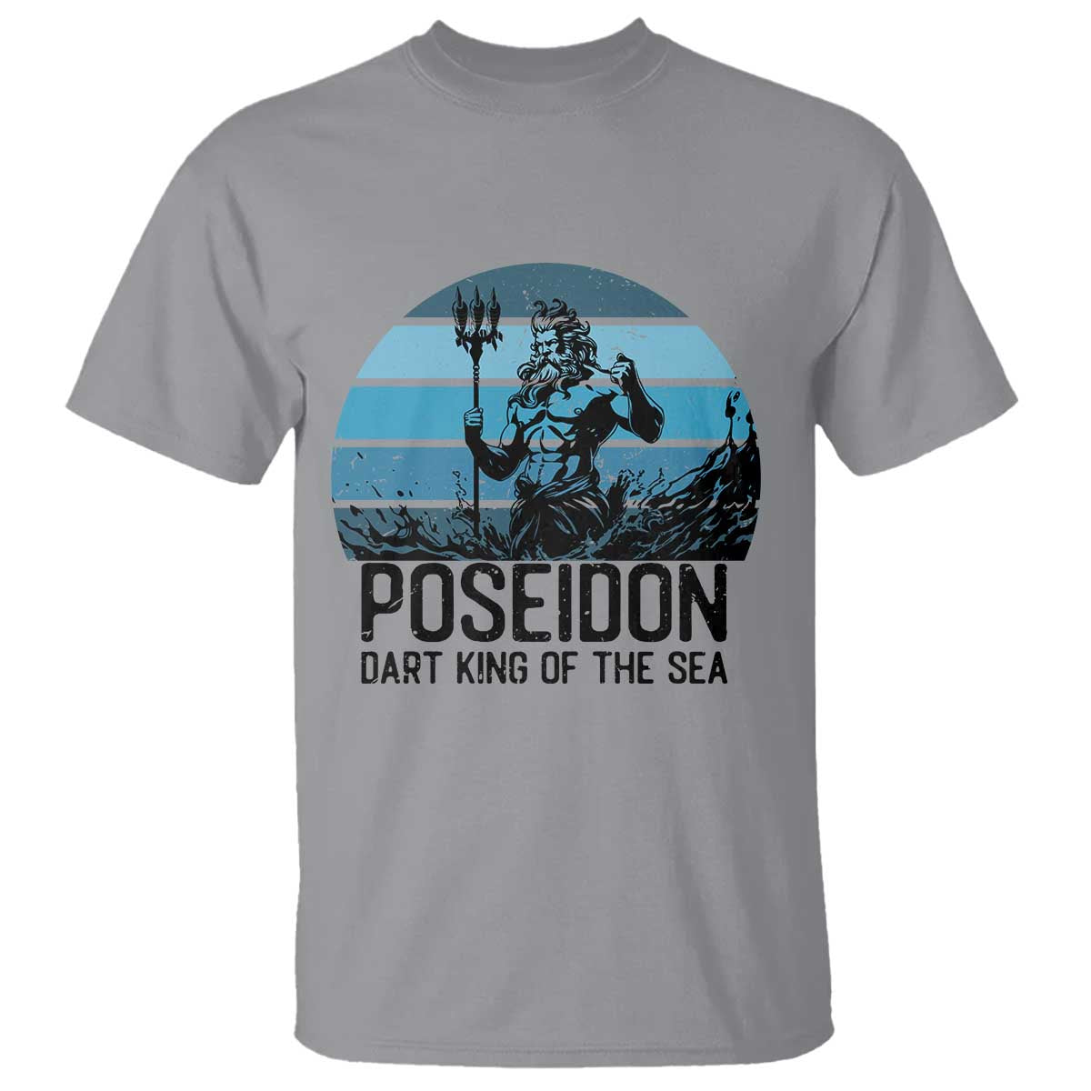 Ancient Greek Mythology Poseidon Dartist T Shirt Dart King Of The Sea Trident TS12 Sport Gray Print Your Wear