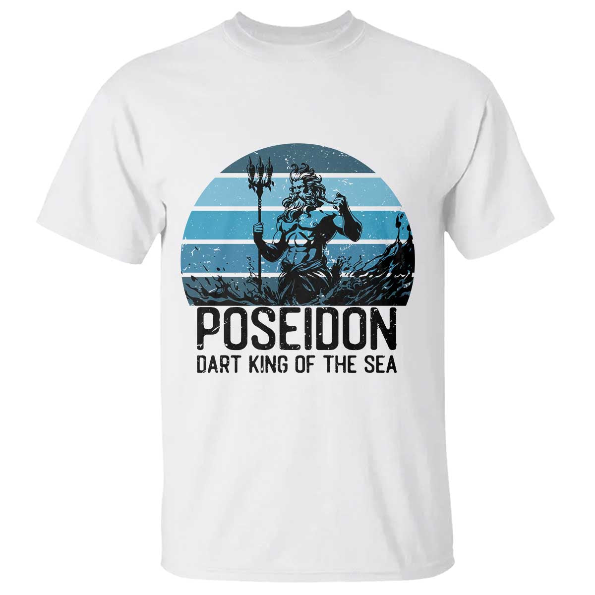 Ancient Greek Mythology Poseidon Dartist T Shirt Dart King Of The Sea Trident TS12 White Print Your Wear