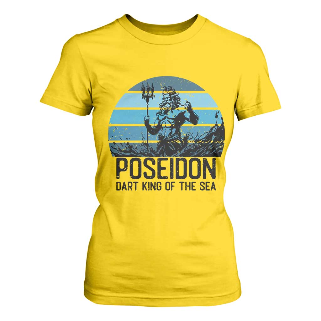 Ancient Greek Mythology Poseidon Dartist T Shirt For Women Dart King Of The Sea Trident TS12 Daisy Print Your Wear