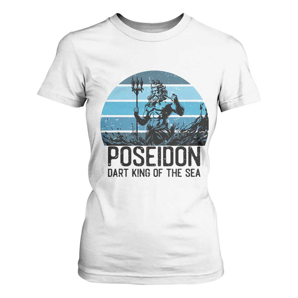 Ancient Greek Mythology Poseidon Dartist T Shirt For Women Dart King Of The Sea Trident TS12 White Print Your Wear