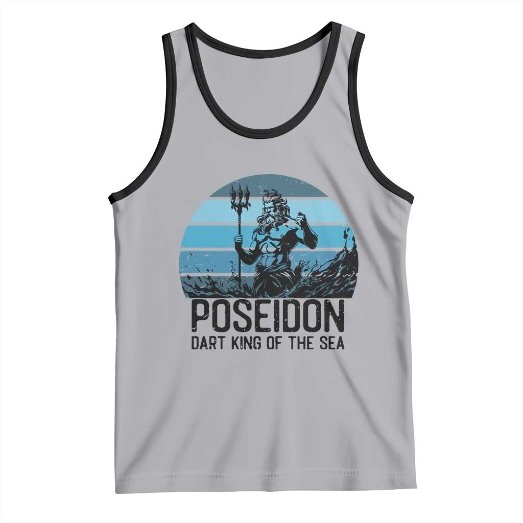 Ancient Greek Mythology Poseidon Dartist Tank Top Dart King Of The Sea Trident TS12 Athletic Heather Black Print Your Wear