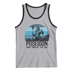 Ancient Greek Mythology Poseidon Dartist Tank Top Dart King Of The Sea Trident TS12 Athletic Heather Black Print Your Wear
