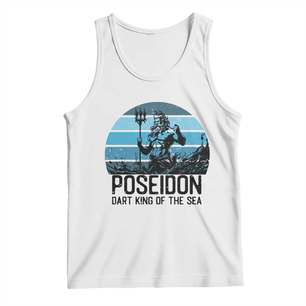 Ancient Greek Mythology Poseidon Dartist Tank Top Dart King Of The Sea Trident TS12 White Print Your Wear
