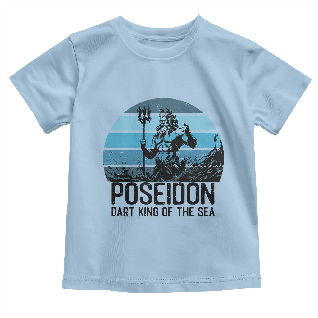 Ancient Greek Mythology Poseidon Dartist Toddler T Shirt Dart King Of The Sea Trident TS12 Light Blue Print Your Wear