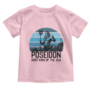 Ancient Greek Mythology Poseidon Dartist Toddler T Shirt Dart King Of The Sea Trident TS12 Light Pink Print Your Wear