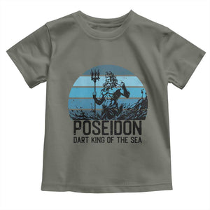 Ancient Greek Mythology Poseidon Dartist Toddler T Shirt Dart King Of The Sea Trident TS12 Military Green Print Your Wear