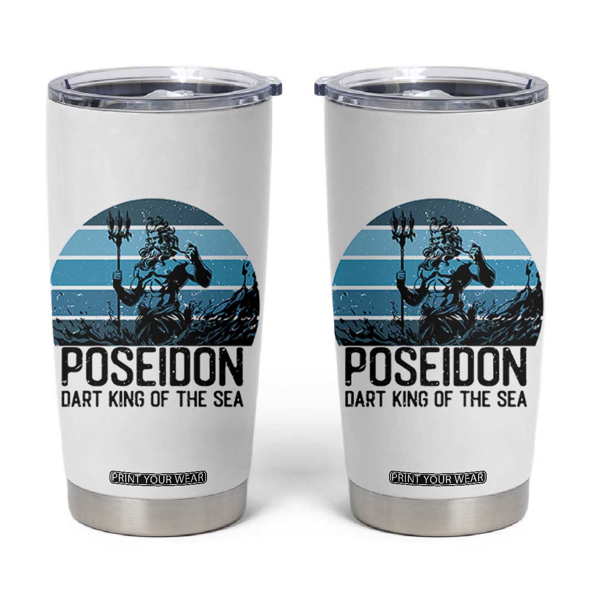 Ancient Greek Mythology Poseidon Dartist Tumbler Cup Dart King Of The Sea Trident TS12 White Print Your Wear