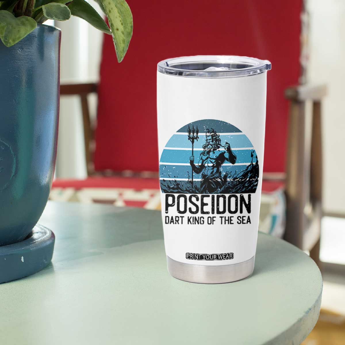 Ancient Greek Mythology Poseidon Dartist Tumbler Cup Dart King Of The Sea Trident TS12 Print Your Wear