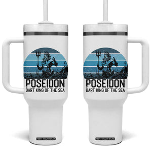Ancient Greek Mythology Poseidon Dartist Tumbler With Handle Dart King Of The Sea Trident TS12 One Size: 40 oz White Print Your Wear