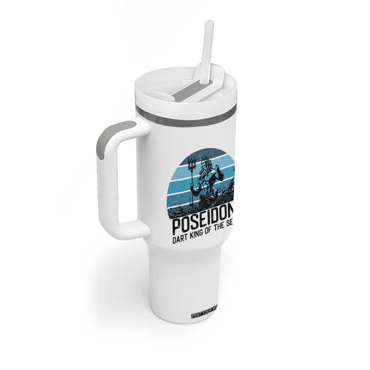 Ancient Greek Mythology Poseidon Dartist Tumbler With Handle Dart King Of The Sea Trident TS12 Print Your Wear