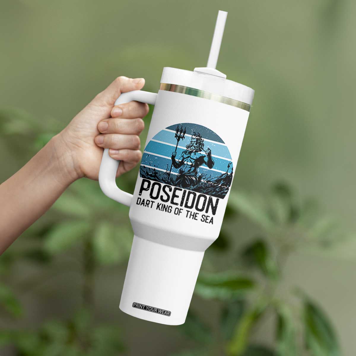 Ancient Greek Mythology Poseidon Dartist Tumbler With Handle Dart King Of The Sea Trident TS12 Print Your Wear