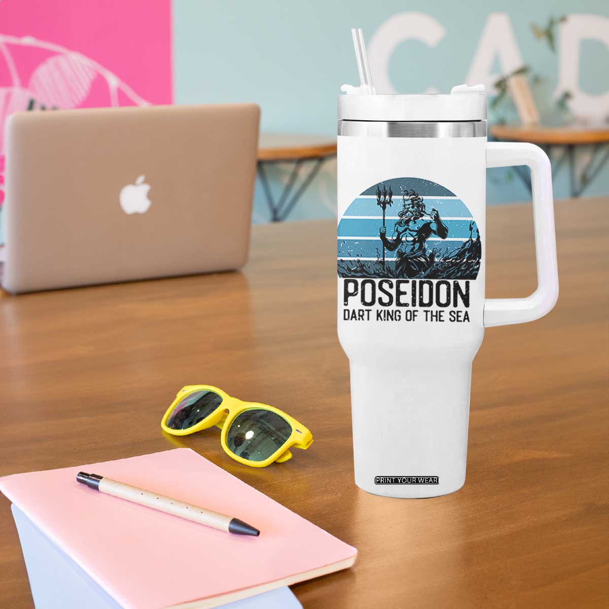 Ancient Greek Mythology Poseidon Dartist Tumbler With Handle Dart King Of The Sea Trident TS12 Print Your Wear
