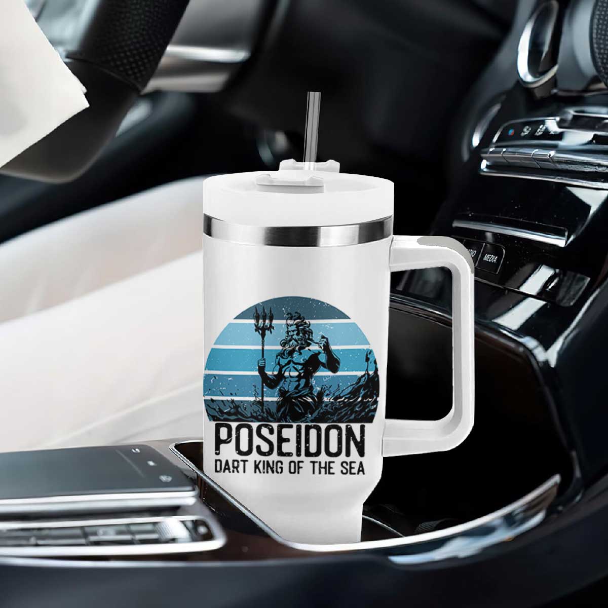 Ancient Greek Mythology Poseidon Dartist Tumbler With Handle Dart King Of The Sea Trident TS12 Print Your Wear