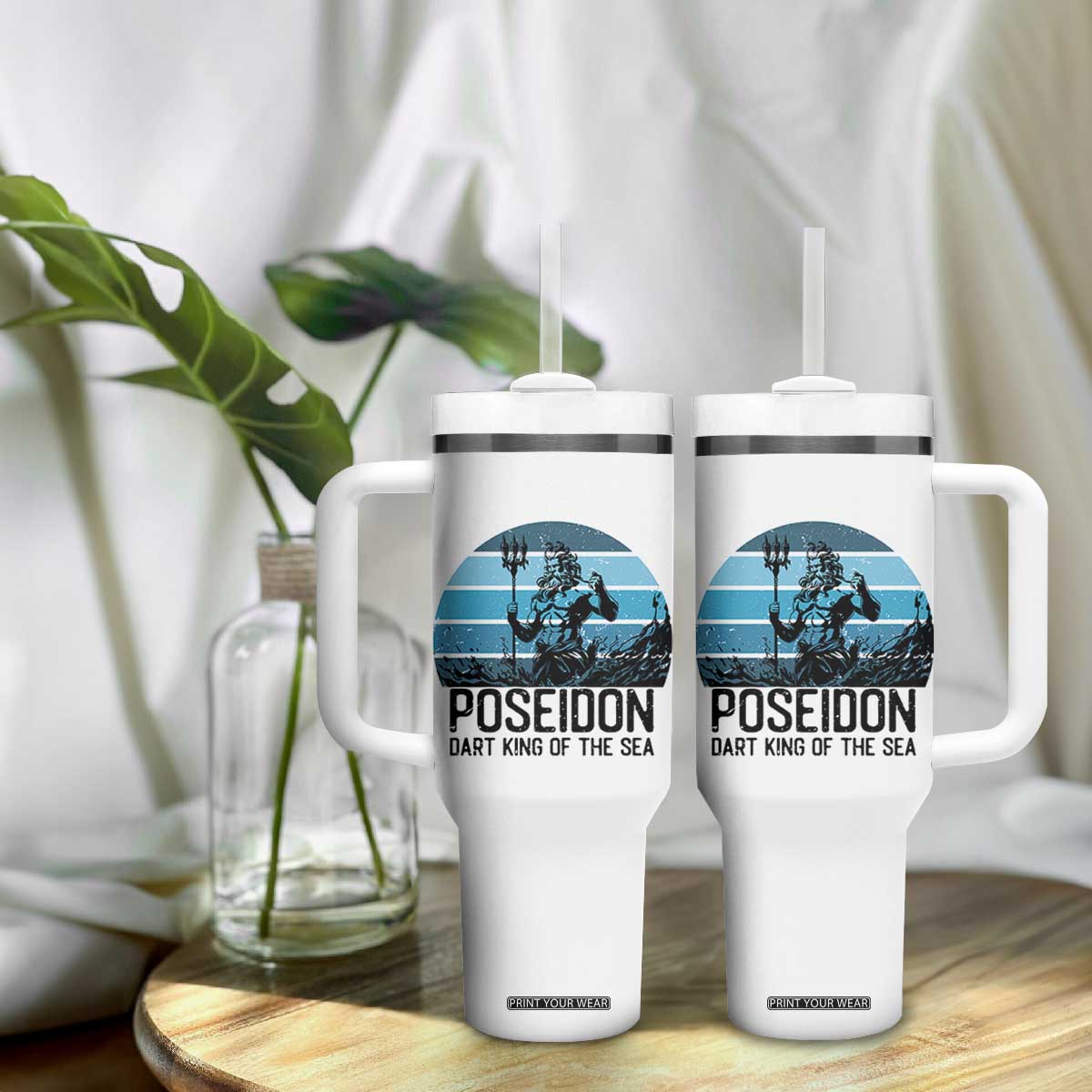 Ancient Greek Mythology Poseidon Dartist Tumbler With Handle Dart King Of The Sea Trident TS12 Print Your Wear