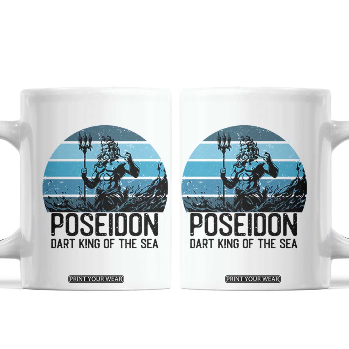 Ancient Greek Mythology Poseidon Dartist Coffee Mug Dart King Of The Sea Trident TS12 White Print Your Wear