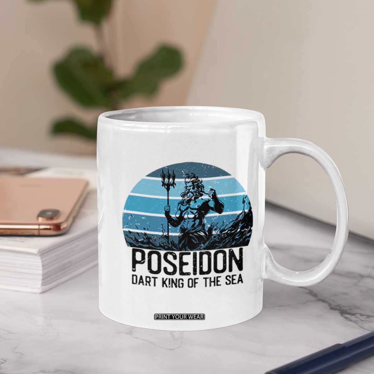 Ancient Greek Mythology Poseidon Dartist Coffee Mug Dart King Of The Sea Trident TS12 Print Your Wear