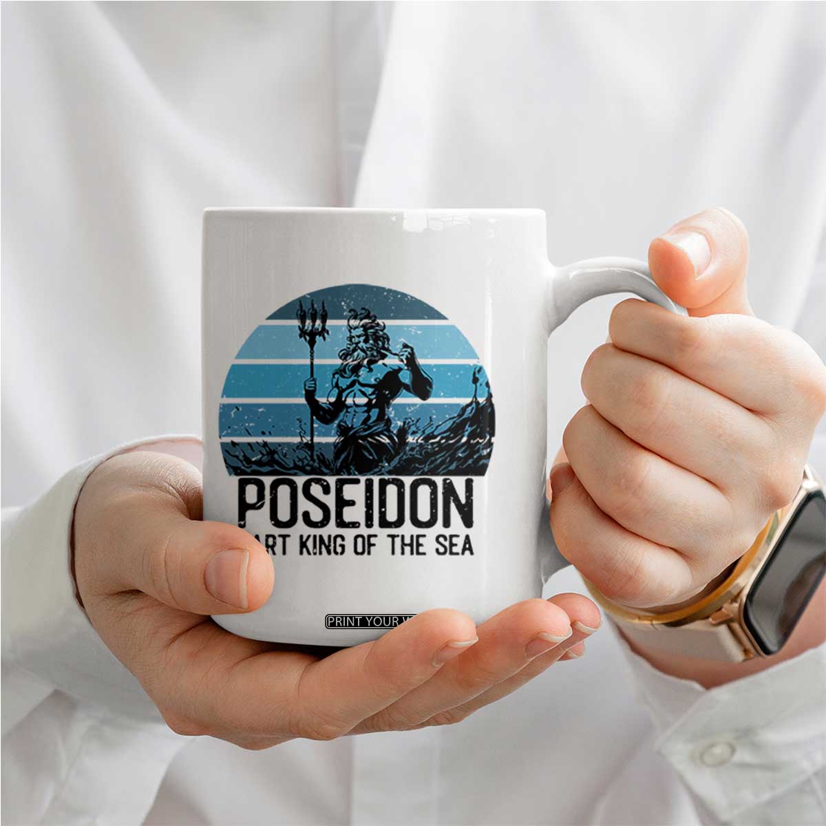 Ancient Greek Mythology Poseidon Dartist Coffee Mug Dart King Of The Sea Trident TS12 Print Your Wear